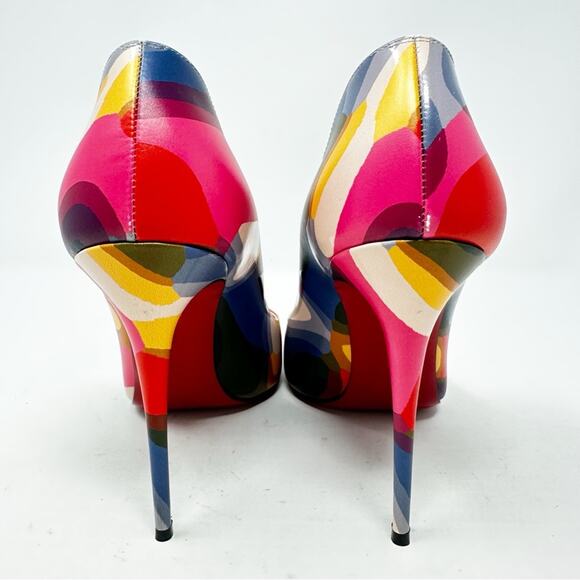 Christian Louboutin Hot Chick 100 Printed Leather Pumps Size 39 - Picture 6 of 16